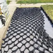 Garden Retaining Wall Grid Stabilizer 2" Ground Grid, Depth Permeable Stabilization Gravel Ground Grid for Gardens, Driveways, Black(6x7m/19.7x23ft)