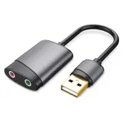 USB External Stereo Sound Card with 3.5mm Headphone Microphone Jack for Windows