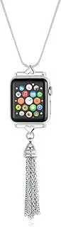 [Divoti] Apple Watch Necklace – 30" Snake Chain iWatch Necklace w/Tassel – iWatch Necklace Changer for Apple Watch Series 5-1 - 38/40 mm – Entirely Surgical Stainless