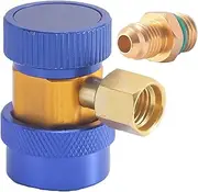 R134a Adapter Fittings - 1/4" Flares Ac Adapter - Easy Adjustable High Low Automotive Compressor Replacement for Evacuation and Recharging
