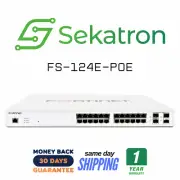 ♻️ NEW Fortinet FS-124E-POE 24-Port Gigabit PoE+ Managed Switch ⚡Fast Ship