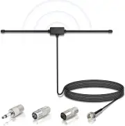 DAB FM Radio Antenna FM Dipole Aerial with 3M Extension Cable for Pioneer Yamaha