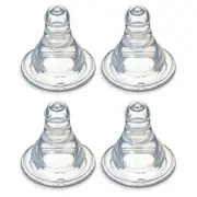 4PK Pigeon Peristaltic Slim Neck Soft Silicone Teat S 0-3m f/ Baby/Infant Bottle