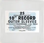 25 Plastic Outer Sleeves for 10" Vinyl Records #10SE03 - Protect The Record Jacket & Protect Against Dust! 3 MIL Thick! (Albums/Outersleeves)