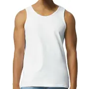 100% Cotton Men's Muscle Singlet Sleeveless Tank Top for Gym, Running, Basketball, Workout & Training - White