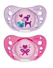 [Chicco] Physio Air Latex Soother Dummy Pacifier Set 6-16m 2 Pack in Pink