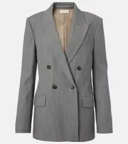 [Vince] Vince Double-breasted wool-blend twill blazer AU 10 grey