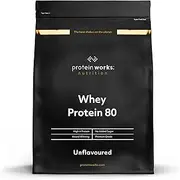 THE PROTEIN WORKS Whey Protein 80 (Concentrate) Powder | 82 Percent Protein | Low Sugar, High Protein Shake | Unflavoured | 1 kg