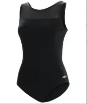 NEW NWT Dolfin Aquashape Power Mesh V-2 Black One Piece Slimming Swimsuit 22