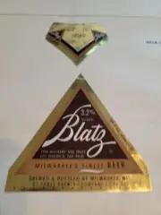 1963 Blatz Beer 7oz bottle Military Georgia label paper work pabst