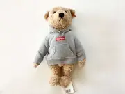 Supreme Steiff Bear Heather Grey Box logo Hoodie 2018FW