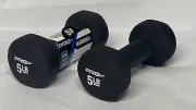 Pro Strength Pair of 5 LBS Dumbbells Black Neoprene Coated Hand Weights 2x 5 Lbs