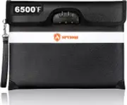6500°F Upgraded Fireproof Document Bag with Lock, Fire Proof Money Bag for Cash