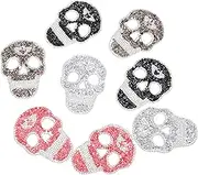 NUOBESTY 8pcs Rhinestone Patches: Skull Iron On Patches - DIY Punk Style Appliques Halloween Clothing Decoration for Clothes Shoes Bags Hats Repairing