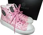 Versace Sneakers All Over Greca Logo Print High Top Athletic Shoes 42 Trainers