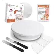 Cake Turntable for Decorating, Silver, Round, Aluminum - Cake Decorating Kit
