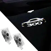 2PCS LED Car Door Logo Projector Lights Compatible with 300 300C 300S 2005-present Ghost Shadow Light Laser Courtesy Step Lights Puddle Lamp Accessories (300 line)