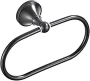 Mipcase Modern Black Wall Mounted Towel Ring Oval Towel Hanging Rack for Bathroom Kitchen Space Saving Design Easy Installation Durable Material Tidy Home