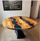 Black Epoxy Round Dining Table top, Round table top, Home decor Furniture table