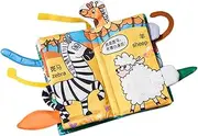 Totority Early Education Toys Sturdy Animal Soft Book for Infants Cloth Books Stickers for Toddlers