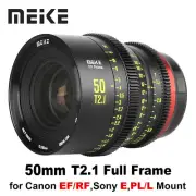 Meike FF Prime 50mm T2.1 Full Frame Cine Lens for Canon RF/EF Sony E PL/L-mount
