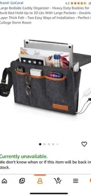 Bedside Caddy Large Size Bedside Storage Organizer Bedside Organizer Caddy fo...