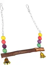BESPORTBLE Parrot Hanging Call Rack Medium Game Parakeet Aviary Indoor Bird Small Perch Parrot Swing Parrot Stand Educational Swing Wooden