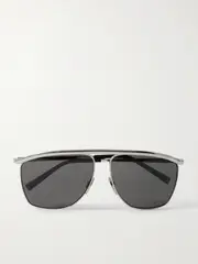 [SAINT LAURENT EYEWEAR] SAINT LAURENT EYEWEAR - Square-frame Silver-tone Sunglasses - One size One size Silver