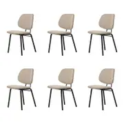 Familand Dinging Chairs Set of 6 Padded Seat Kitchen Living Room Chair Corduroy in Khaki