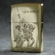 Zippo lighter 204B Classic Full Sides Custom/ Crusades God wills it New in Box