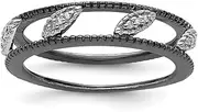 4.75mm 925 Sterling Silver Polished Prong set Ruthenium plating Stackable Expressions Rhodium Plated Diamond Jacket Ring USA Size 10 Jewelry for Women