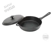 Iwachu Iwachu 24112 Frying Pan with Lid Black Baking Inner Diameter 9.