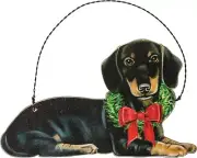 Primitives By Kathy Ornament - Christmas Dachshund