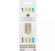 SET 5 LOOPS & THREADS ALUMINUM CROCHET HOOKS & FOLDING SCISSOR (SIZE F, G, H, I)