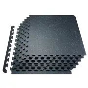VEVOR 12 PCS 0.56" Thick Gym Floor Mats, 24" x 24" EVA Foam & Rubber Top Interlo