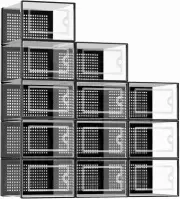X-Large Shoe Storage Boxes Organizers Closet 12 Pack, Clear Plastic Stackable Sn