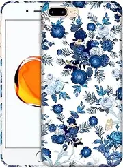 GlamCase for iPhone 7 Plus / 8 Plus, iPhone 7 Plus / 8 Plus Case - Blue FloralPrinted Slim & Sleek Cute Plastic Hard Protective Designer Back Phone Case/Cover for iPhone 7 Plus / 8 Plus