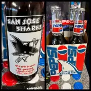 4 Pack: Vintage 1993-94 San Jose Sharks Pepsi Commemorative Bottle Set UNOPENED