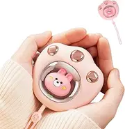 Rechargeable Cute Cat Electric Hand Warmer, Cat Shape Electric Hand Warmer with Light, 2 Temperature, USB Reusable Pocket Warmer for Winter,