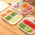 Fridge Organizer Box Large Capacity Transparent Fridge Food Container Divided