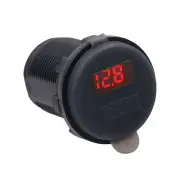 Boat Motorcycle LED Digital Ammeter Auto Round Voltmeter For Yacht Marine RV SUV