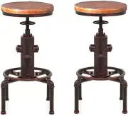 Antique Vintage Industrial Barstool Solid Wood Water Pipe Fire Hydrant Design Ca