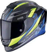 Scorpion EXO-R1 Evo Carbon Air Runner, full face helmet , color: Black/Blue/Grey/Neon-Yellow , size: S