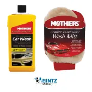 MOTHERS 05600 + 156300 California Gold Car Wash W/ Genuine Lambs Wool Wash Mitt