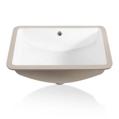 Sinber Undermount Bathroom Sink 20.87" Scratch Resistant Trough Ceramic White