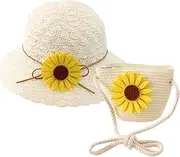 [Holibanna] UV Protection with Beach Tote Bag Lightweight Breathable for Summer Fun Design for Charming Wide Brim Beach Accessories White