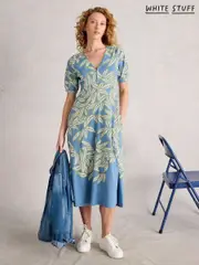 White Stuff Blue Megan Jersey Dress (W56882) | $150