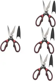 FRCOLOR 4pcs Stainless Steel Professional Shears Multipurpose Scissors for Crafting Kitchen Household Small Strong Grip Efficient