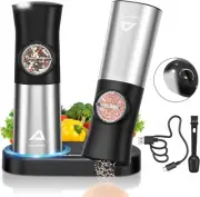 Gravity Electric Salt and Pepper Grinder Set Rechargeable Automatic & Mill
