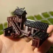 Teahouse Small Decoration Ancient Architecture Model Micro Landscape Bonsai